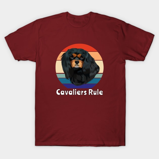 Retro Black and Tan Cavalier King Charles Spaniel Gifts T-Shirt by Cavalier Gifts